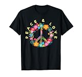 Peace Love Hippie Kostüm Tie Dye 60er 70er Jahre T-Shirt