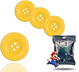 4x Super groß Knöpfe Knopf Mario Waluigi Mario gelb für Kostüm,...