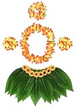 KEFAN Blatt Hula Rock und Hawaiian Leis Set Grass Rock mit...