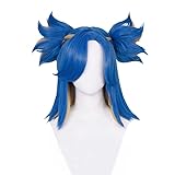 PWEINCY Blue Neon Cosplay Wig Women Halloween Party Hair with...
