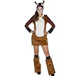 Mottoland Damen Kostüm Tier REH Kleid Rehkitz braun Haarreif Fasching...