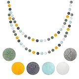 2 Stück Bunte Filzkugeln Girlanden, Pompom Girlanden Filzkette mit 60...