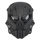 Taktische Airsoft Maske, Smoked Lens Full Face Skull Painball...