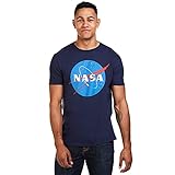 Nasa Herren Circle Logo T-Shirt, Blau (Navy Navy), L