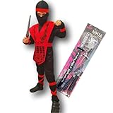 Rubber Johnnies TM Kinder ROT SCHWARZ Mortal Kampf Ninja KOSTÜM SUB...