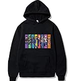 Fennn Unsieb Anime Print Hoodie JoJo's Bizarre Adventure Drawstring...