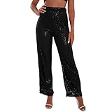 OYIGELZ Damen Hose Trainingshose Sporthose Pailletten Dekor Hohe...
