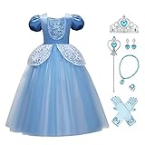 FYMNSI Cinderella Kostüm Kleid für Kinder Mädchen Aschenputtel...