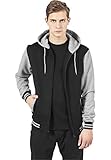 Urban Classics Herren 2-Tone Zip Hoody Kapuzenpullover, blk/Gry, XL