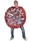Vegaoo Virus-Kostüm für Erwachsene rot-grau