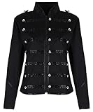 Ro Rox Damen Steampunk Napoleon Offizier Parade Jacke (44, Schwarz)