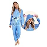 Disney Onesie Damen Stitch Einteiler Pyjama Eeyore Schlafanzug Onesie...