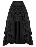 Steampunk Rock Damen mit Rüschen High Waist Mittelalter Gothic...