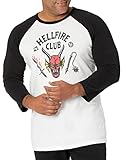 Stranger Things Herren Hellfire Club T-Shirt, weiß/schwarz, Large