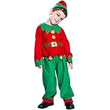 EraSpooky Kinder Weihnachtsmann Elfe Weihnachten Kostüm Outfit für...