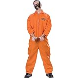 Unbekannt Psychopath-Herrenkostüm Sträfling Halloween-Kostüm orange...