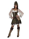 Pierros Kostüm Lady Marian Robin Hood Damenkostüm Kleid Hut Gürtel...