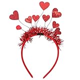 Beaupretty Herz Stirnband Glitzer Herz Rot Lametta Haarband Haarreif...