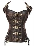 KUOSE Damen Vollbrust Lackleder Korsett Corsagentop Bustier Korsage...