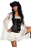 Kostüm Piratenbraut / Longbluse (2XL, weiss)