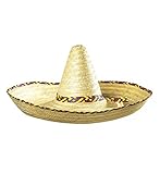 shoperama Sombrero mit Buntem Zierband 65 cm mexikanischer Hut Mexiko...