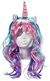 Boland 85818 - Perücke Einhorn Daydream, mit Ohren und Horn, Langhaar...