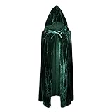 Kinder Samt Umhang mit Kapuze Halloween Kostüm Cape Wizard Cosplay...