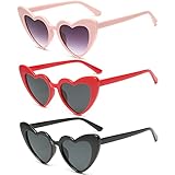 Eyegla 3 Stück Retro Herz Sonnenbrille für Damen,Vintage Herzform...