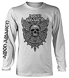 Amon Amarth 'Grey Skull' (White) Long Sleeve Shirt (x-Large)
