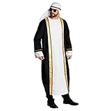 Rubie's 14907-L Kostüm Araber Tunika schwarz-weiß Größe L, Turban...