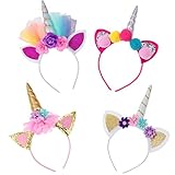 Frcolor Haarreif Einhorn Stirnband mit Unicorn Horn Haarschmuck mit...