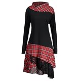 CHARMMA Frauen Übergröße Mock Neck Top Asymmetrisch Spitzen Bluse...