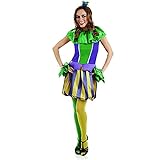 Fun Shack Grünes Narren Kostüm für Damen, Hofnarr Verkleidung - L