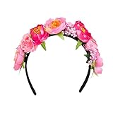 Boland 52218 - Tiara Lotus, Haarreif, one size, schwarz-pink, bunt,...
