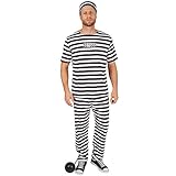 dressforfun Herrenkostüm Sträfling | Trendiges Streifendesign |...