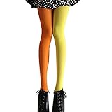 BESTOYARD Damen Strumpfhose Arancione + Giallo Medium