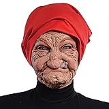 Roexboz Halloween Latex Gesichtsbedeckung Horror Kopf Bedeckung alte...