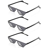 Coole Brille 3 Stücke Lustige Brille Pixel Sonnenbrille PC...