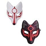TENDYCOCO Fuchs Maske 2 Stücke Party Dekorative Masken Japanische...