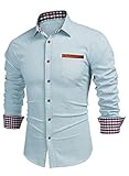 JMIERR Herren Hemden Langarm Jeanshemden Business Casual Hemde männer...