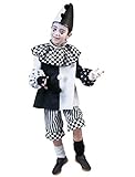 Das Kostümland Harlekin Pierrot Kostüm für Kinder Gr. 164