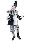 Das Kostümland Harlekin Pierrot Kostüm für Kinder Gr. 164