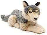 Uni-Toys - Grauwolf, liegend - 30 cm (Länge) - Plüsch-Wolf, Lupus -...