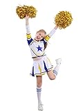 LOLANTA Mädchen Karneval Kostüm, Cheerleader Uniform Outfit + Poms +...