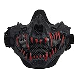Yzpacc Airsoft Half Face Skull Masks Tactical Face Protection Mesh...