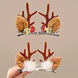 Haarspangen Haarschmuck Weihnachten, 4 Stück Rentier Geweih...