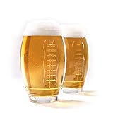 40YARDS American Football Bierglas (2er Set) mit erhabener Football...