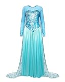 Nofonda Damen Prinzessin Kleid Elegantes Königin Kostüm Blau Frauen...