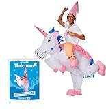 Aufblasbares Kostüm Einhorn | Ausgefallenes Auflbaskostüm | Premium...