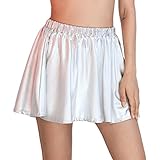 Flovel Damen Stretch Skater Rocke Wetlook Rock Shiny Metallischer...